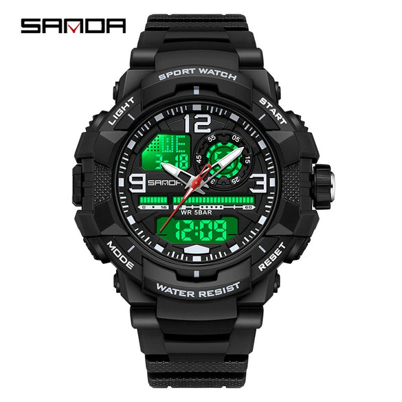 Wholesale Men's Casual Sports Fashion Digital Watch Abs Case Tpu Strap Acrylic Mirror Round Dial