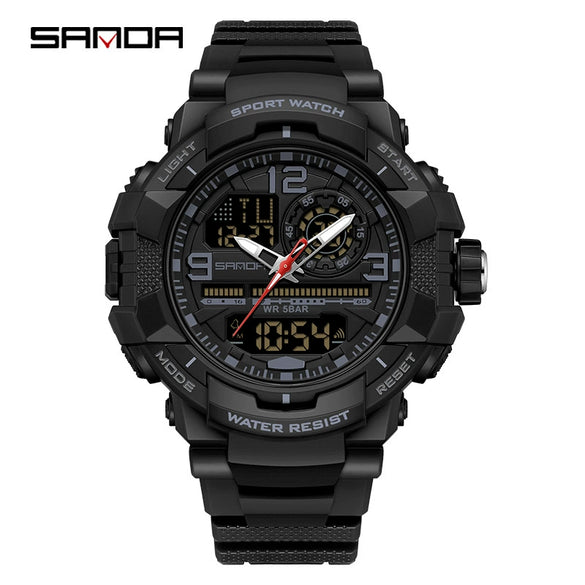Wholesale Men's Casual Sports Fashion Digital Watch Abs Case Tpu Strap Acrylic Mirror Round Dial