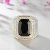 Wholesale Men's Copper Ring Inlaid Zircon Geometric Style