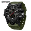 Wholesale Men's Digital Watch Tpu Strap Abs Case Round Dial Highend Fashionable Dual Display Multifunctional Outdoor Sports Waterproof
