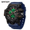 Wholesale Men's Digital Watch Tpu Strap Abs Case Round Dial Highend Fashionable Dual Display Multifunctional Outdoor Sports Waterproof