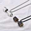 Wholesale Men's Dumbbell Necklace With Joker Pendant Titanium Steel Geometric Diamond Design