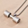 Wholesale Men's Dumbbell Necklace With Joker Pendant Titanium Steel Geometric Diamond Design