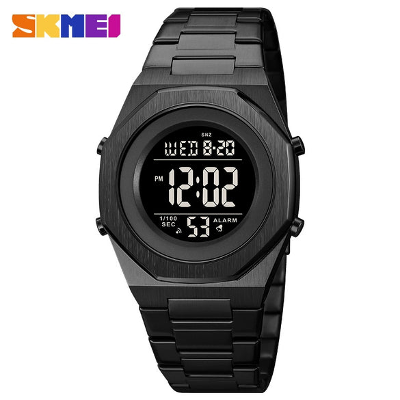 Wholesale Men's Electronic Watch Alloy And Stainless Steel Geometric Round Dial