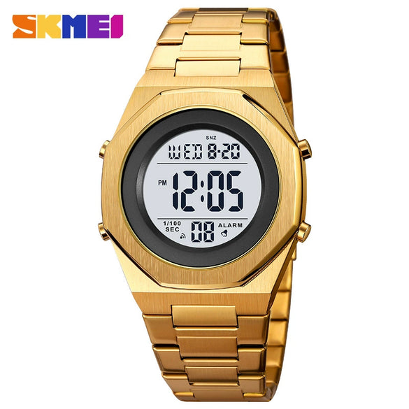 Wholesale Men's Electronic Watch Alloy And Stainless Steel Geometric Round Dial