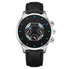Wholesale Men's Fashion Alloy Case Leather Strap Round Dial Quartz Watch