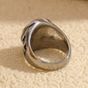 Wholesale Men's Fashion Geometric Stainless Steel 18K Gold Plated Ring With Letter And Number Patterns