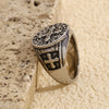 Wholesale Men's Fashion Geometric Stainless Steel 18K Gold Plated Ring With Letter And Number Patterns