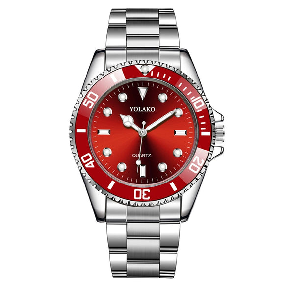 Wholesale Men's Fashion Metal Case Stainless Steel Strap Round Dial Quartz Watch
