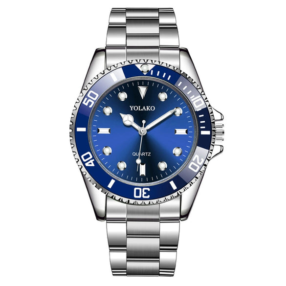 Wholesale Men's Fashion Metal Case Stainless Steel Strap Round Dial Quartz Watch