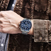 Wholesale Men's Fashion Quartz Sports Waterproof Watch With Round Dial Alloy Case Steel Strap And Stainless Steel Clasp