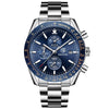 Wholesale Men's Fashion Quartz Sports Waterproof Watch With Round Dial Alloy Case Steel Strap And Stainless Steel Clasp