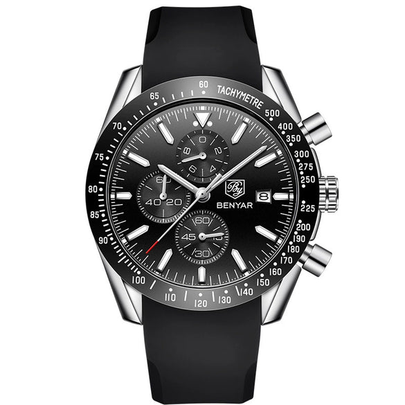 Wholesale Men's Fashion Quartz Sports Waterproof Watch With Round Dial Alloy Case Steel Strap And Stainless Steel Clasp