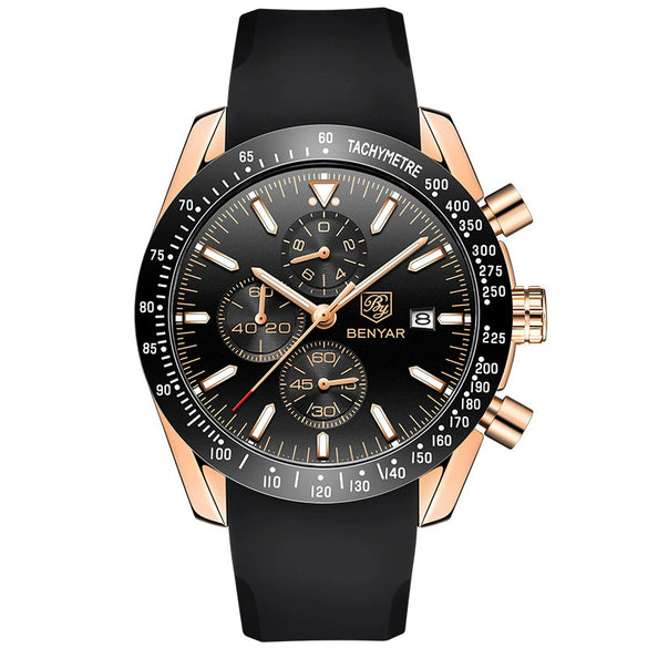 Wholesale Men's Fashion Quartz Sports Waterproof Watch With Round Dial Alloy Case Steel Strap And Stainless Steel Clasp
