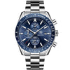 Wholesale Men's Fashion Quartz Sports Waterproof Watch With Round Dial Alloy Case Steel Strap And Stainless Steel Clasp