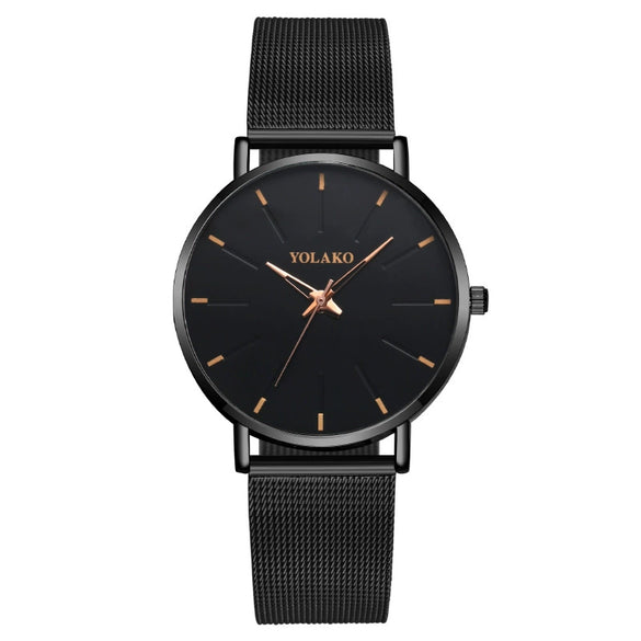 Wholesale Men's Fashion Quartz Watch Metal Milan Mesh Belt Round Dial