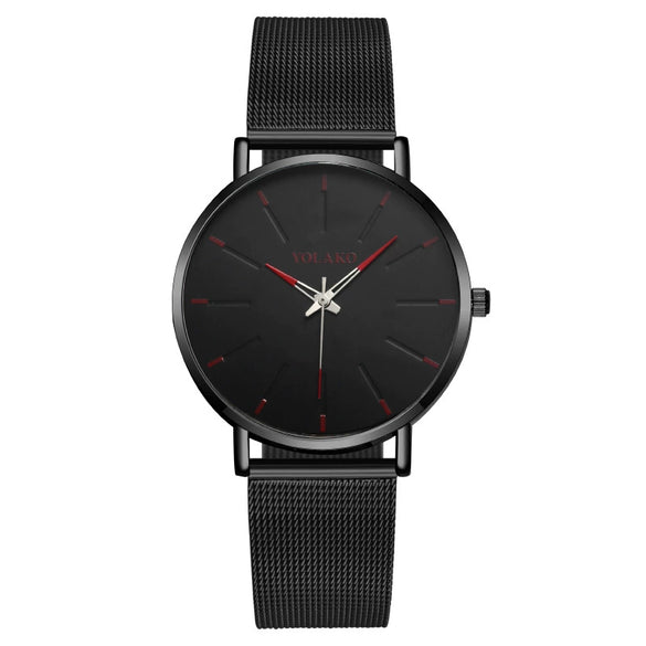 Wholesale Men's Fashion Quartz Watch Metal Milan Mesh Belt Round Dial