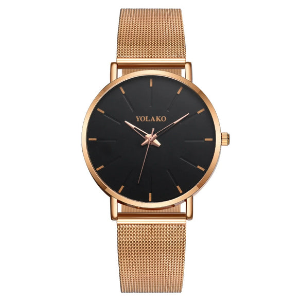 Wholesale Men's Fashion Quartz Watch Metal Milan Mesh Belt Round Dial