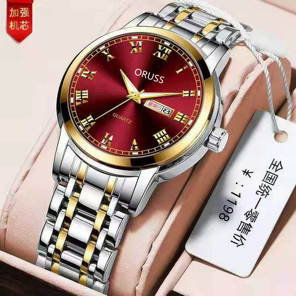 Wholesale Men's Fashion Quartz Watch Steel Case And Strap Round Dial Mineral Strengthened Glass Mirror