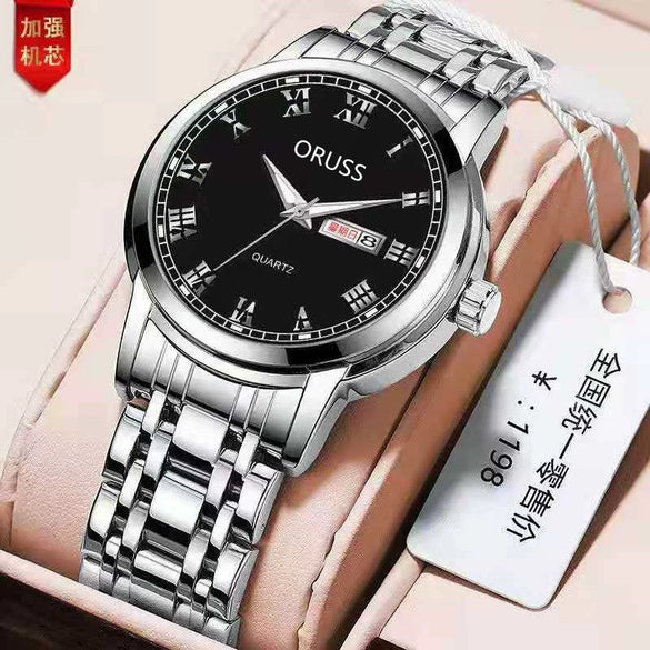 Wholesale Men's Fashion Quartz Watch Steel Case And Strap Round Dial Mineral Strengthened Glass Mirror
