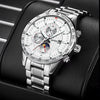 Wholesale Men's Fashion Quartz Watches With Luminous Calendar Waterproof Round Dial Alloy Case And Strap Stainless Steel Clasp Coated Glass Mirror Printed Logo Spiral Crown