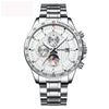 Wholesale Men's Fashion Quartz Watches With Luminous Calendar Waterproof Round Dial Alloy Case And Strap Stainless Steel Clasp Coated Glass Mirror Printed Logo Spiral Crown