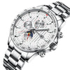 Wholesale Men's Fashion Quartz Watches With Luminous Calendar Waterproof Round Dial Alloy Case And Strap Stainless Steel Clasp Coated Glass Mirror Printed Logo Spiral Crown