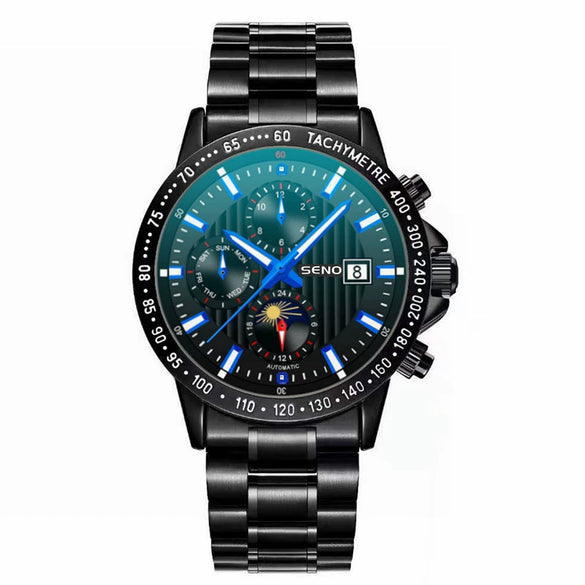 Wholesale Men's Fashion Quartz Watches With Luminous Calendar Waterproof Round Dial Alloy Case And Strap Stainless Steel Clasp Coated Glass Mirror Printed Logo Spiral Crown