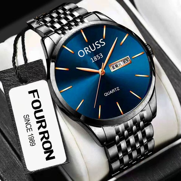 Wholesale Men's Fashion Watch Alloy Case And Strap Round Dial Mineral Strengthened Glass Mirror Quartz Movement Waterproof Calendar