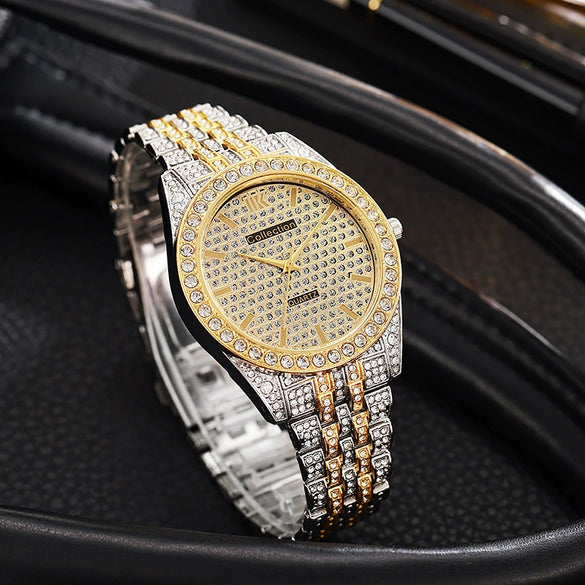 Wholesale Men's Fashionable Quartz Watch With Alloy Case Steel Strip Strap Round Dial And Rome Scale