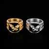 Wholesale Men's Flying Eagle Ring 304 Stainless Steel Electroplated Light Luxury Black Gold Design