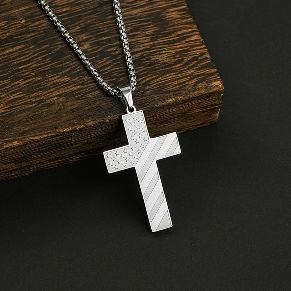 Wholesale Men's Geometric Style Titanium Steel And Stainless Steel Necklace With Square Pearl Chain And Polishing Treatment