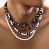 Wholesale Men's Handmade Wooden Beads Hip Hop Style Clavicle Necklace