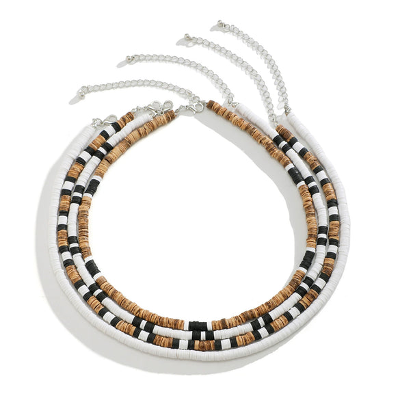 Wholesale Men's Handmade Wooden Beads Hip Hop Style Clavicle Necklace