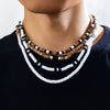 Wholesale Men's Handmade Wooden Beads Hip Hop Style Clavicle Necklace