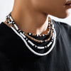 Wholesale Men's Handmade Wooden Beads Hip Hop Style Clavicle Necklace