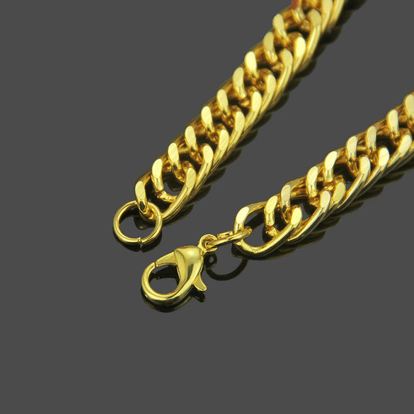 Wholesale Men's Hip Hop Fashion Iron Bracelet With Geometric Pattern And 18K Gold Plated