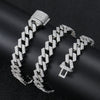 Wholesale Men's Hip Hop Necklace Cuban Chain Copper 18K Gold Double Row Micro Inlaid Zircon
