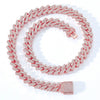 Wholesale Men's Hip Hop Necklace Cuban Chain Copper 18K Gold Double Row Micro Inlaid Zircon