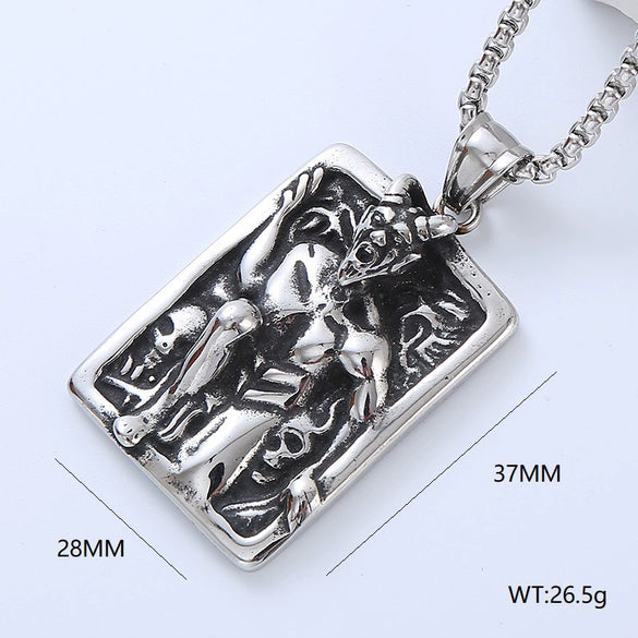 Wholesale Men's Hip Hop Stainless Steel Geometric Polished Necklace