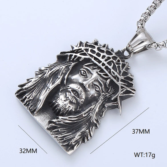 Wholesale Men's Hip Hop Stainless Steel Geometric Polished Necklace