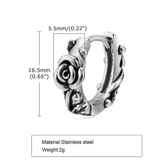 Wholesale Men's Hip Hop Style Stainless Steel Geometric Earrings