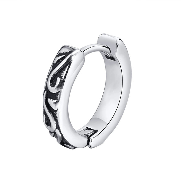 Wholesale Men's Hip Hop Style Stainless Steel Geometric Earrings