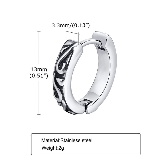 Wholesale Men's Hip Hop Style Stainless Steel Geometric Earrings