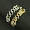 Wholesale Men's Hiphop Alloy Geometric Diamondinlaid Cuban Bracelet With Japanese Buckle
