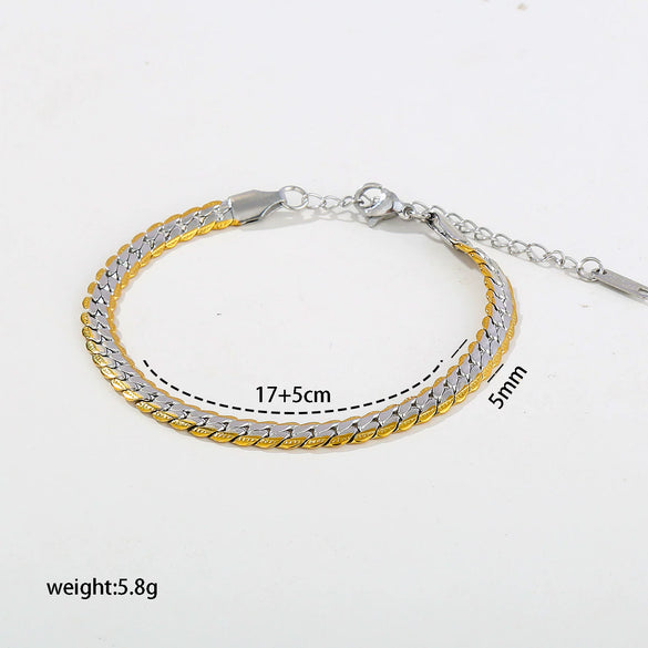 Wholesale Men's Hiphop Geometric Stainless Steel Electroplated Bracelet
