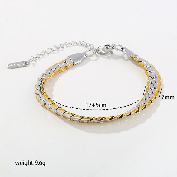 Wholesale Men's Hiphop Geometric Stainless Steel Electroplated Bracelet