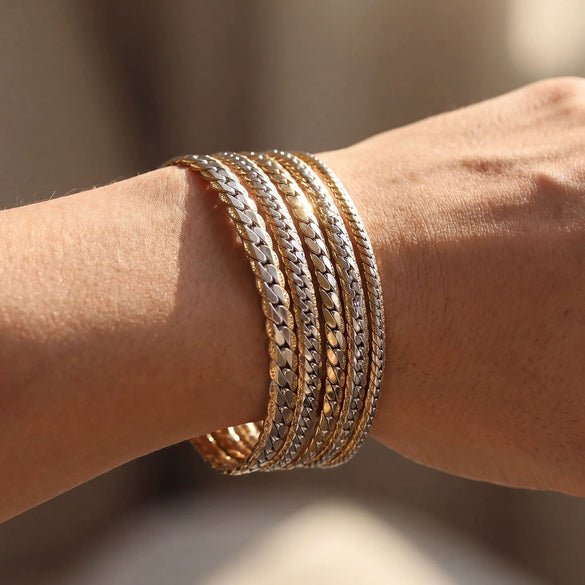 Wholesale Men's Hiphop Geometric Stainless Steel Electroplated Bracelet