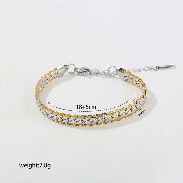 Wholesale Men's Hiphop Geometric Stainless Steel Electroplated Bracelet