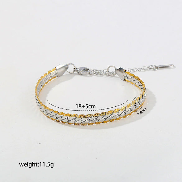 Wholesale Men's Hiphop Geometric Stainless Steel Electroplated Bracelet